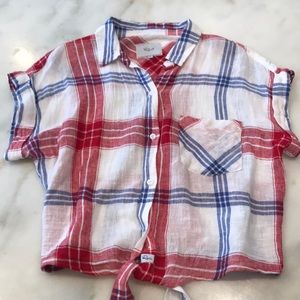 Rails tie front blouse